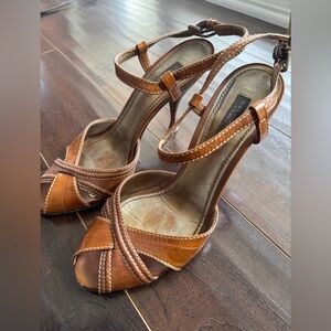 Dolce & Gabbana Brown Leather Strappy Heels EU 39 Made in Italy